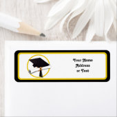 卒業式キャップと卒業証書 ラベル (インサイチュ)