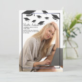 卒業式キャップの透明写真の発表 案内状 (スタンド正面)