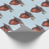 卒業式キャップウッドランド動物可愛いリス ラッピングペーパー (角)