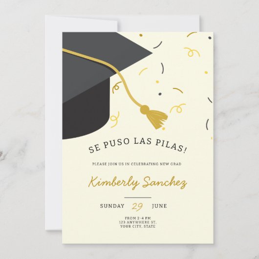 卒業式キャップオープンハウスへの招待 招待状 (正面)