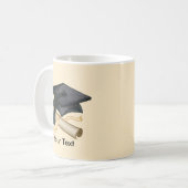 卒業式キャップカスタムディプロマ コーヒーマグカップ (正面左)