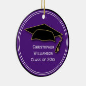 卒業式キャップクラスオブキープサスクールパープル セラミックオーナメント (右)