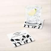 卒業式キャップスモダンおめでとうグラカスタムード スクエアペーパーコースター (インサイチュ)