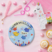 卒業式キャップトス名前と年の追加 ペーパープレート (パーティー)