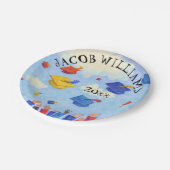 卒業式キャップトス名前と年の追加 ペーパープレート (アングル)