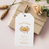 卒業式キャップハンド描き黄金ありがとう ギフトタグ