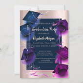 卒業式キャップバラ金ゴールドドット卒業パーティー 招待状 (正面)