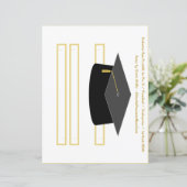 卒業式キャップブラック紙ハット切り出しメイク衣服 (スタンド正面)