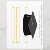 卒業式キャップブラック紙ハット切り出しメイク衣服 (正面)