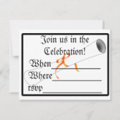 卒業式キャップ付き卒業式 招待状 (裏面)