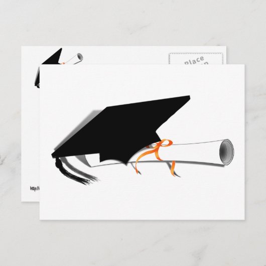 卒業式キャップ付き卒業式 案内ポストカード (正面/裏面)