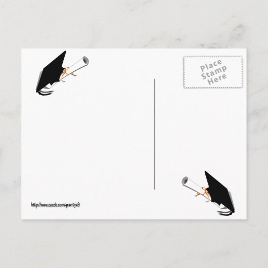 卒業式キャップ付き卒業式 案内ポストカード (裏面)