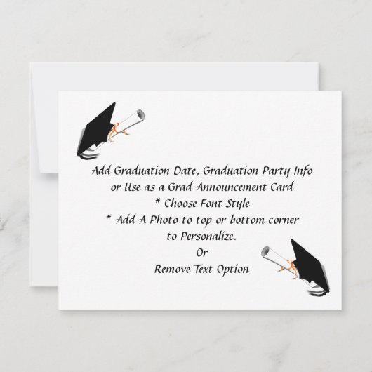 卒業式キャップ付き卒業式 案内状 (裏面)