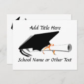 卒業式キャップ付き卒業式 案内状 (正面/裏面)