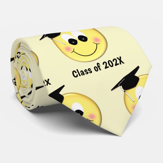 卒業式キャップ付き卒業顔 ネクタイ (ロール)