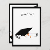 卒業式キャップ傾斜とディプロマ空白のオン 招待状 (正面/裏面)