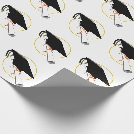 卒業式キャップ傾斜(ディプロマ付) ラッピングペーパー (角)