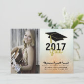 卒業式キャップ写真卒業発表 案内状 (スタンド正面)