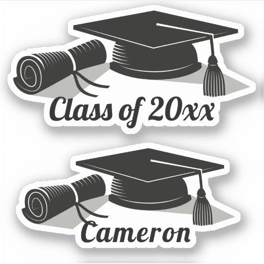 卒業式キャップ卒業式 シール (正面)
