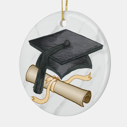 卒業式キャップ卒業証書カスタムオーナメント セラミックオーナメント (左)