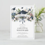 卒業式キャップ卒業証書フローラバナーグラードパーティー 招待状 (スタンド正面)