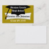 卒業式キャップ及び卒業証書カスタム院証 コーリングカード (正面/裏面)