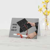 卒業式キャップ及び卒業証書グリーティングカード カード (黄色い花)