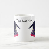 卒業式キャップ可愛いドバーマンパーソナライズされた コーヒーマグカップ (中央)