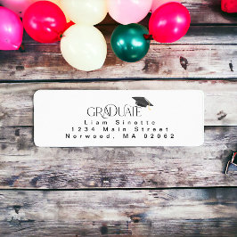 卒業式キャップ差出人住所 ラベル