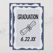 卒業式キャップ日付を保存するパーティーイベント セーブザデート (正面/裏面)