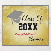 卒業式キャップ20XXクラスパーティーBeigie ビールラベル (シングルラベル)