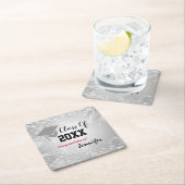 卒業式キャップ20XX年級パーティーシルバー スクエアペーパーコースター (インサイチュ)