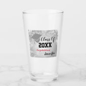 卒業式キャップ20XX年級パーティーシルバー タンブラーグラス (正面)