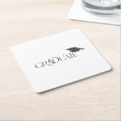 卒業式キャップ スクエアペーパーコースター (アングル)