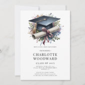 卒業式キャップ&ディプロマグラードパーティー 招待状 (正面)