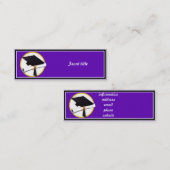 卒業式キャップ（ディプロマ付き） – 紫の背景 コーリングカード (正面/裏面)