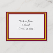 卒業式キャップ(ディプロマ付き) -金ゴールドと赤 コーリングカード (裏面)