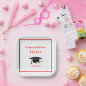 卒業式キャップ&ディプロマ紙プレート ペーパープレート (パーティー)