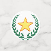 卒業式キャップ、ローレル、星と金ゴールド紙吹雪 コンフェッティ (スモール正面)