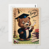 卒業式キュートレトロクマ ポストカード (正面/裏面)