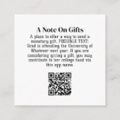 卒業式ギフトQRコード(写真を前面に表示) エンクロージャーカード (裏面)