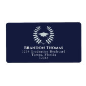 卒業式クラシック海軍受賞者差出人住所 ラベル (正面)