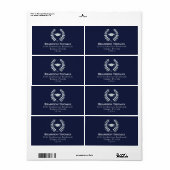 卒業式クラシック海軍受賞者差出人住所 ラベル (フルシート)