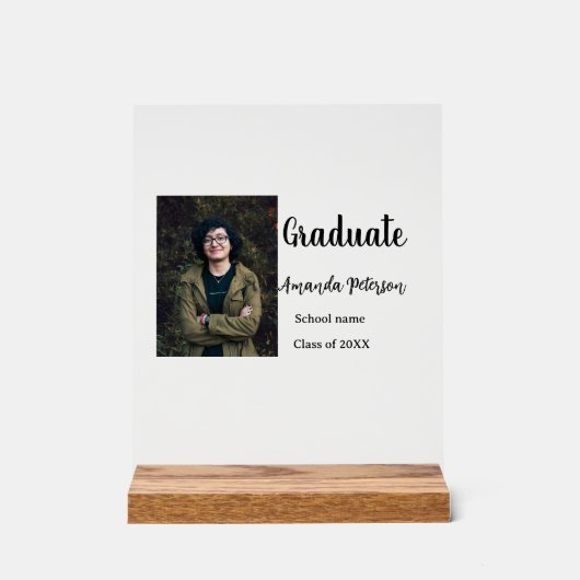 卒業式クラシック追加フォトネームclass year schooo アクリルサイン (正面)