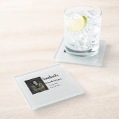 卒業式クラシック追加フォトネームclass year schooo ガラスコースター (アングル)