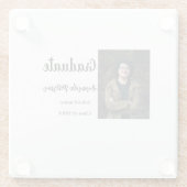 卒業式クラシック追加フォトネームclass year schooo ガラスコースター (裏面)