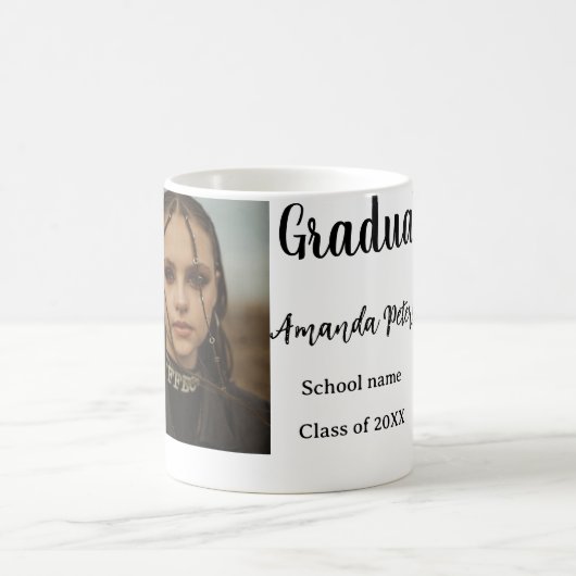 卒業式クラシック追加フォトネームclass year schooo コーヒーマグカップ (中央)