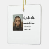 卒業式クラシック追加フォトネームclass year schooo セラミックオーナメント (左)