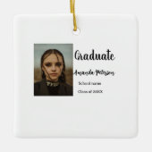 卒業式クラシック追加フォトネームclass year schooo セラミックオーナメント (正面)