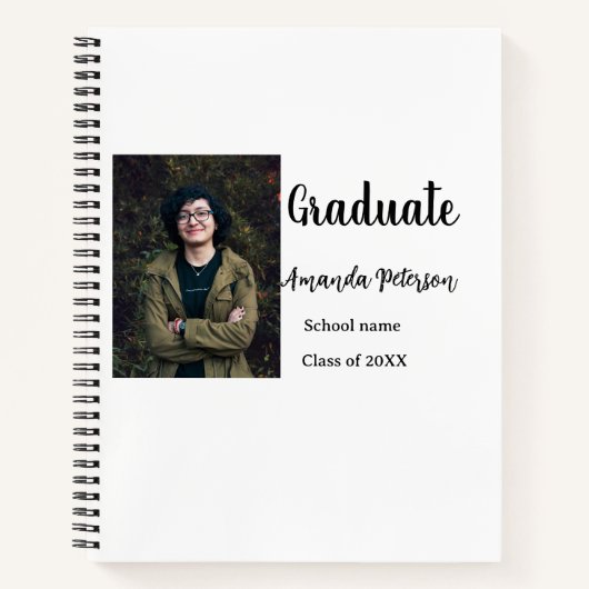 卒業式クラシック追加フォトネームclass year schooo ノートブック (正面)